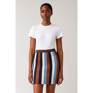 PH5 Striped Ribbed Knit Mini Skirt Brown Multicolor Size 5/US 2